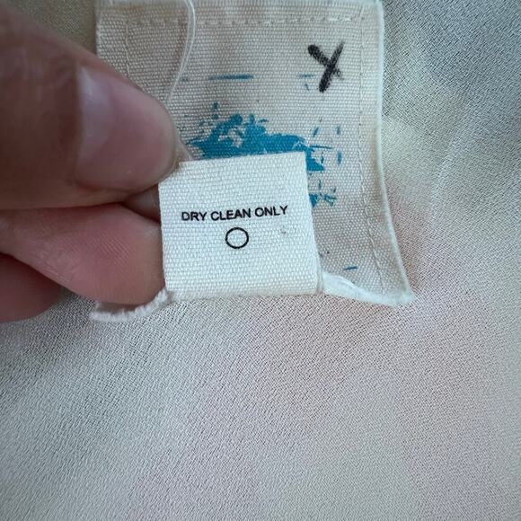 Anthropologie C. Keeper 100% Silk V-Neck Ruffled Abstract Women's Dress Size 6 - Picture 9 of 10